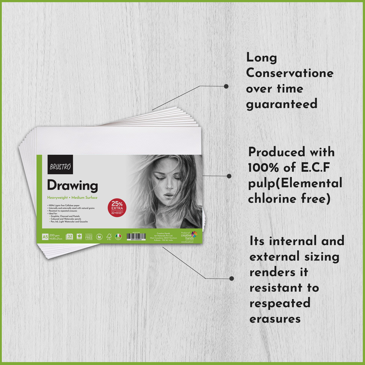 Brustro Artists Soft Pastels Set of 24 with Drawing Paper