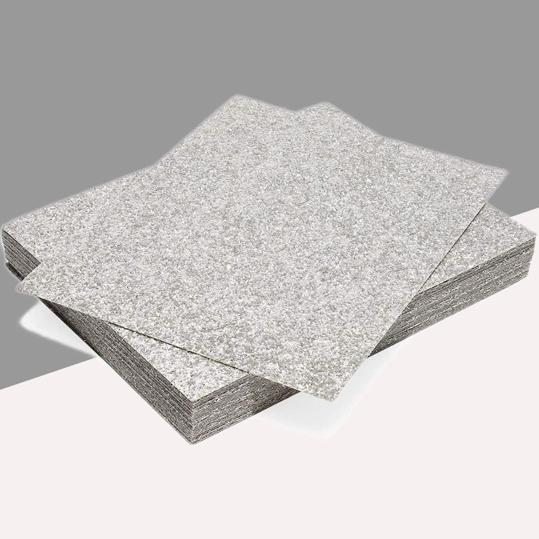 A4 Glitter Paper-Sparkling Silver ( Pack of 10 )