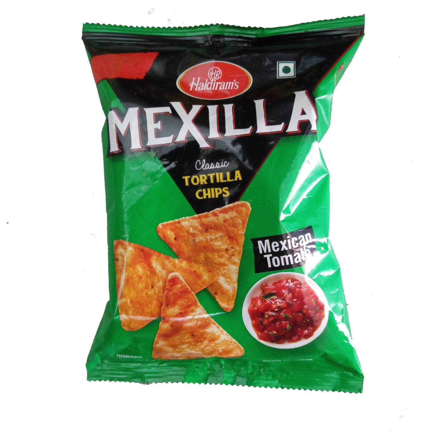 25x Haldiram's Mexilla Classic Tortilla Chips Mexican Tomato, Pack of 25 (75 g each)