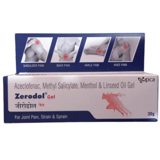 2x Ipca Laboratories Ltd Zerodol Gel - 30g each- Pack of 2