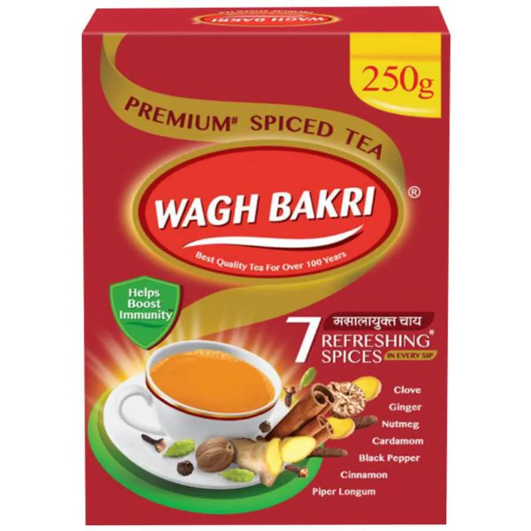 Wagh Bakri Spiced Tea (Masala Chai) - Blend Of 7 Refreshing Spices, 250 g