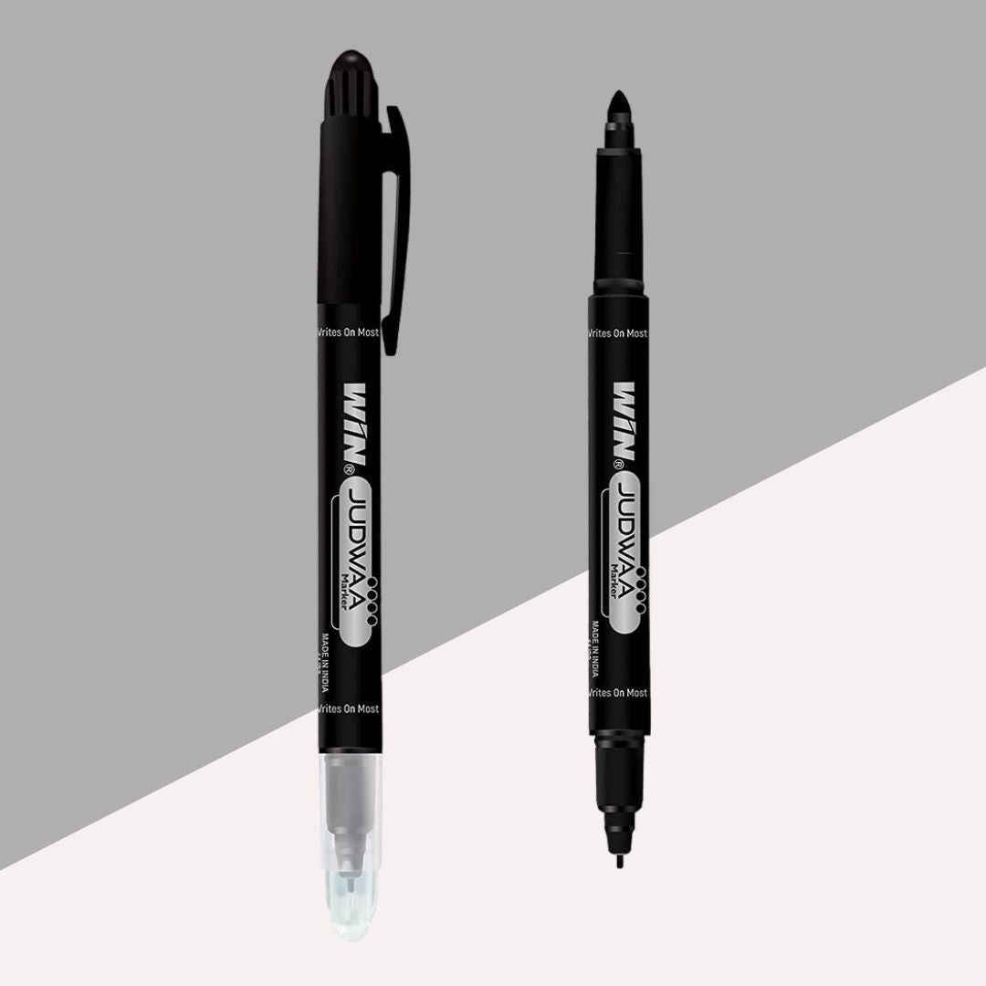 WIN Judwaa Dual Tip CD/DVD/OHP Marker Pens – Black Ink ( Pack for 1 )