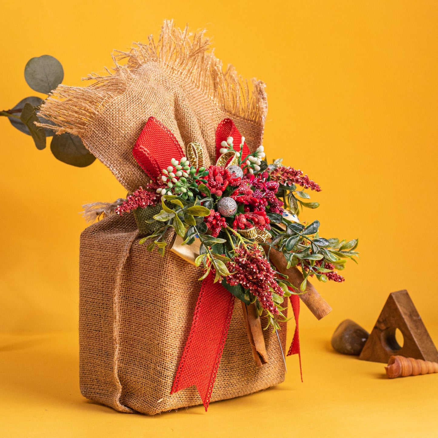 CRISTA Earthy Spice Potli - Natural| Pack of 4| Diwali Gift| Pure Spice Gifting: 375 gms