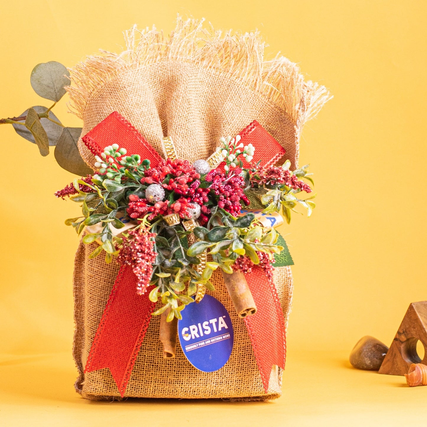 CRISTA Earthy Spice Potli - Natural| Pack of 4| Diwali Gift| Pure Spice Gifting: 375 gms