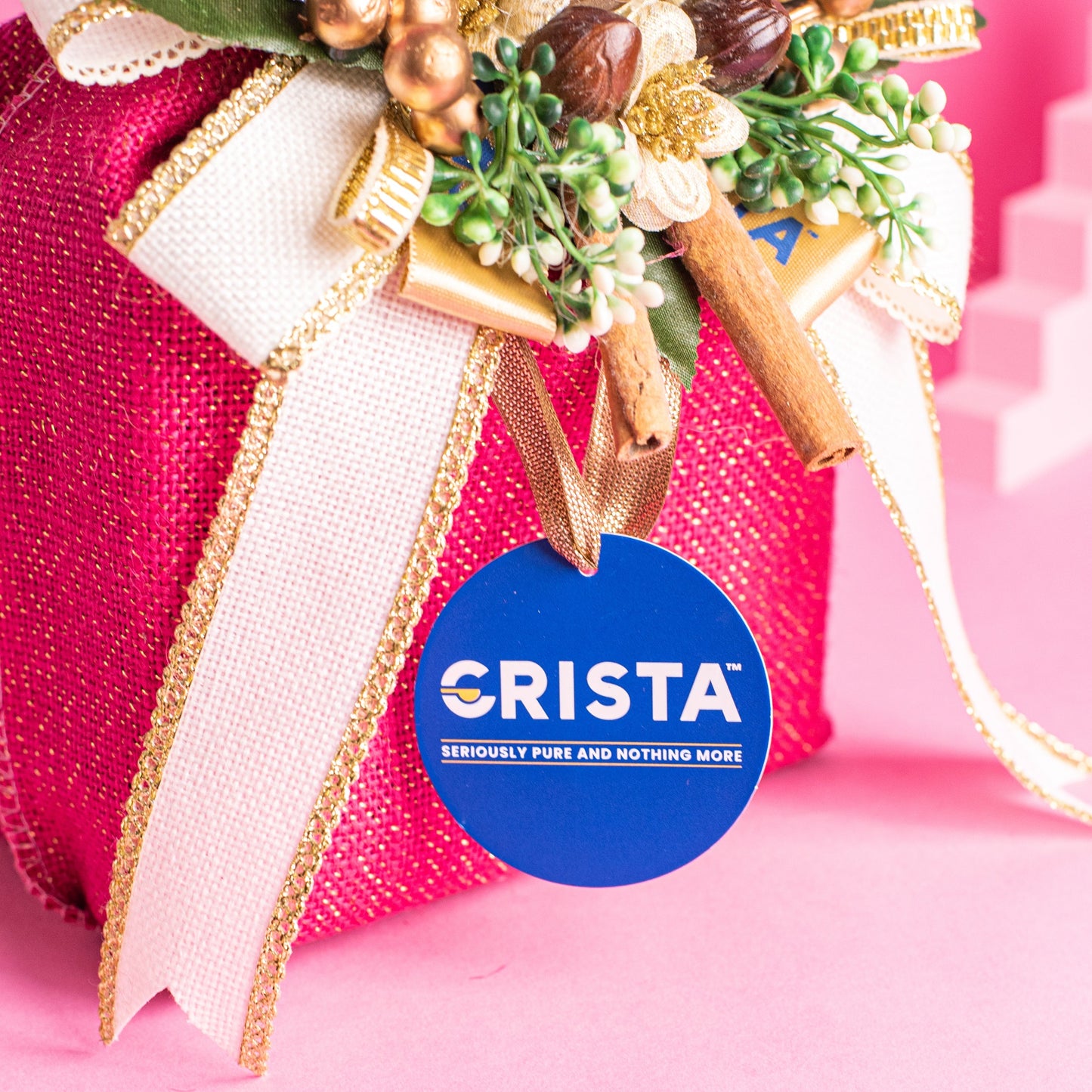 CRISTA Earthy Spice Potli - Pink| Pack of 4| Diwali Gift| Pure Spice Gifting: 375 gms