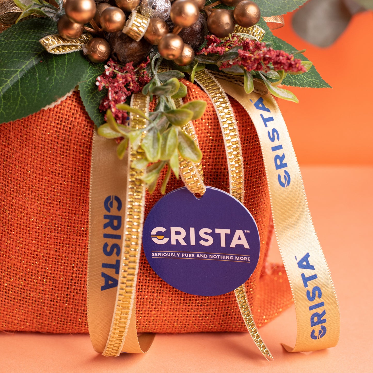 CRISTA Earthy Spice Potli - Orange| Pack of 4| Diwali Gift| Pure Spice Gifting: 375 gms