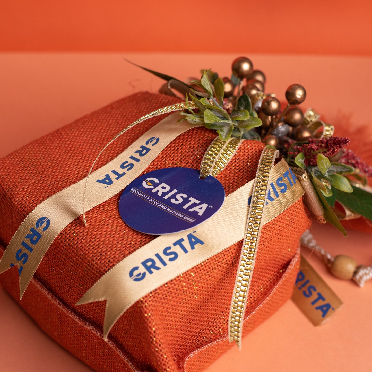 CRISTA Earthy Spice Potli - Orange| Pack of 4| Diwali Gift| Pure Spice Gifting: 375 gms