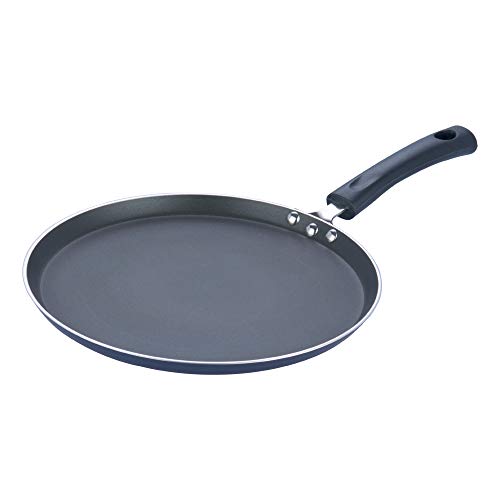 Vinod Zest Aluminium Non Stick Dosa Omni Tawa - 28cm | 4mm Extra Thick | 3 Layer Ceramic Coat | Bakelite Handle | Toxin Free | Gas Base - 1 Year Warranty