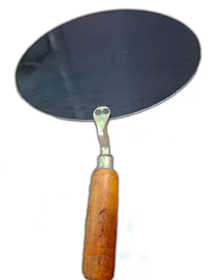 Sonanshi Black Dosa Tawa Pure Iron with Wooden Handle Especially Designed for Dosa/Uttpam/South Indian Dishes (12 Inch Dia)
