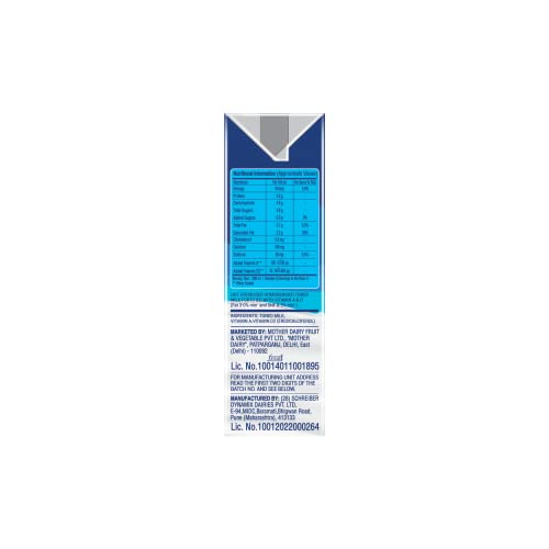 10x Mother Dairy Uht Liquid Milk Carton, (1 Liter each) - Pack of 10