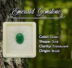 Akshita gems 3.00 Carat 100% Brazilian Emerald Panna Unheated Gemstone Certified Natural Gemstone AA++ Quality For Men And Women By Lab Certified