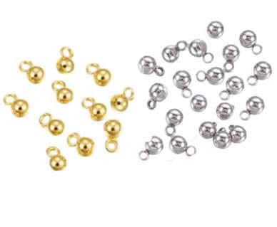 AnM Ghungroo Beads for Making Jewellery (4 mm, Small) - 500 Pieces - Gold & Silver