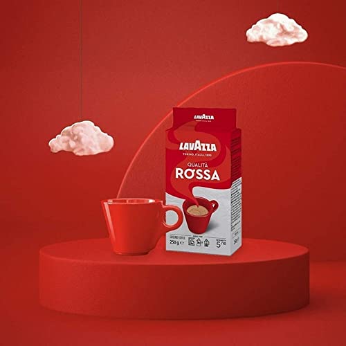 4x Lavazza Qualita Rossa Ground Coffee Pouch, (Pack of 4 - 250 g each)