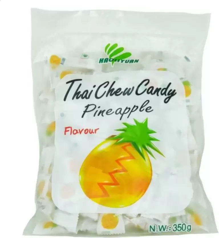 3x Haoliyuan Thai CHEW Candy Pineapple - 350gm each - 300pcs total - Pack of 3