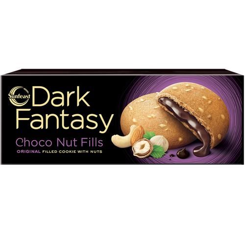 50x Sunfeast Dark Fantasy Choco Nut Fills Cookies, Pack of 67 (75 g each)