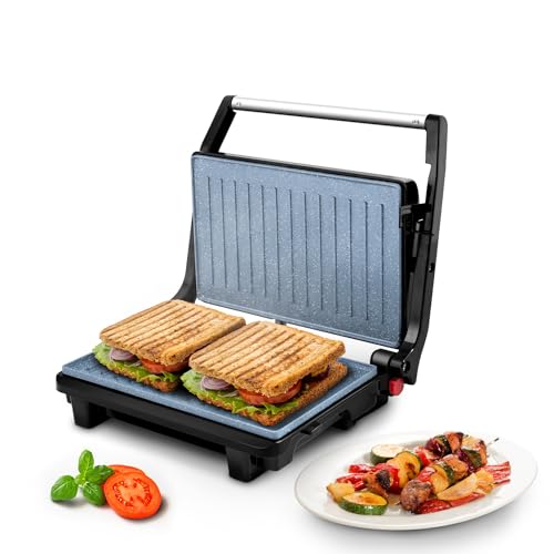 Wipro Elato BS202 1000 Watt Ceramic Grill Sandwich Maker, Scratch Resistant, 180° Open Sandwich Griller, Auto Cutoff, Non Toxic BPA, PTFE & PFOA Free, 2 Year Warranty, Regular Bread Size for 2 Slices