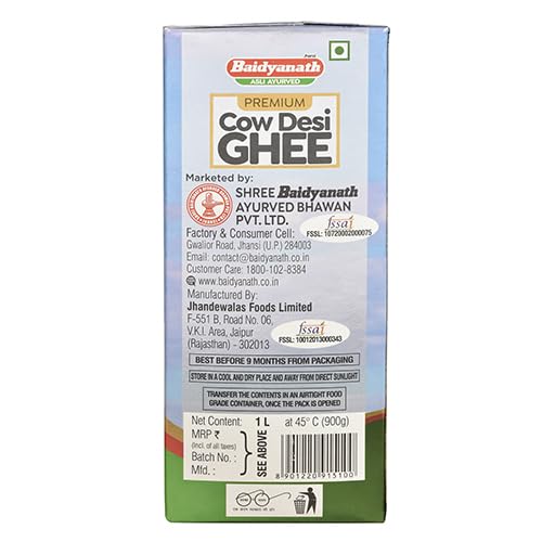 Baidyanath Cow Desi Ghee for Better Digestion and Immunity | | Naturally improves digestion and boosts immunity | 1L