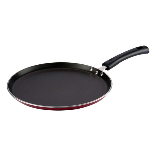 Vinod Zest Aluminium Non Stick Dosa Omni Tawa - 25cm | 4mm Extra Thick | 3 Layer Ceramic Coat | Bakelite Handle | Toxin Free | Gas Base - 1 Year Warranty