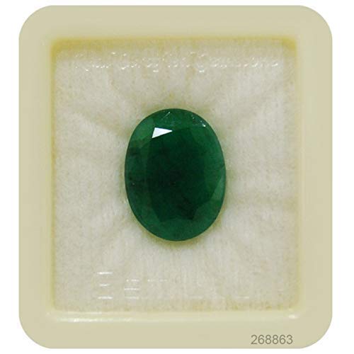 Vaibhav Gems Emerald Stone 7.5 Ratti Cultured Certified Loose Precious Panna Gemstone for Unisex (Green)