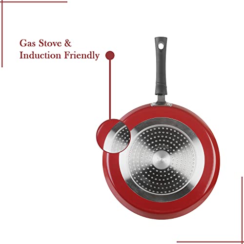 Vinod Popular Aluminium Non Stick Dosa Tawa with Detachable, Removeable Handles - 28 cm / 3 mm Thick/Compact Storage/Toxin Free/Long Lasting/Induction Base - 2 Year Warranty