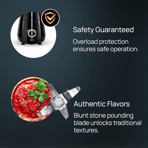 Wipro Elato FMG208 800 Watt Mixer Grinder with 3 Jars,Heavy Duty 100% Copper Ball Bearing Motor with 5 Year Warranty,Superfast Grinding,Clip Lids - Hands Free use, 3 Jars Mixer Grinder 800 Watt,Black