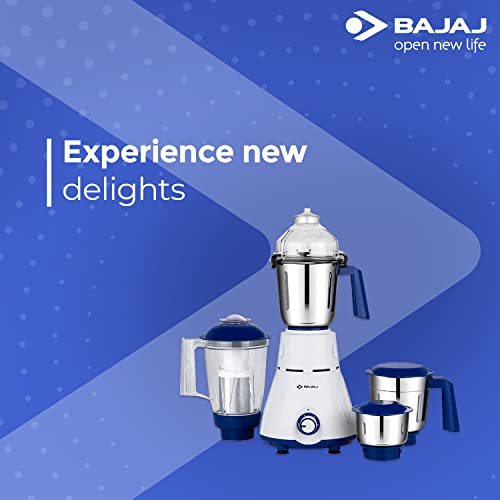 Bajaj Rex 750W Mixer Grinder with Nutri Pro Feature, 4 Jars, White