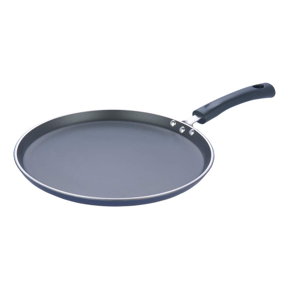 Vinod Zest Aluminium Non Stick Dosa tawa - 32 cm | Flat Bottom Tawa | 5 mm Extra Thick | 3 Layer Ceramic Coating | Metal Spoon Friendly | Gas Base - 2 Year Warranty