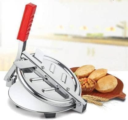 Wriniey Stainless Steel Puri Maker New Press Machine for Home and Kitchen for Making Papad khakhra poori and Many More Manual Hand Press with Handle (Pack of 1)