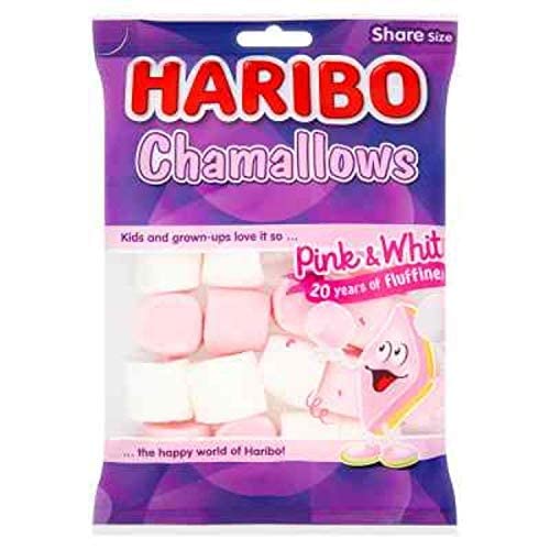 8x HARIBO Chamallows Share Size Marshmallow, Pink, 140 g each - Pack of 8