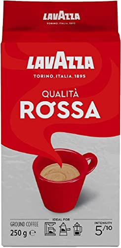4x Lavazza Qualita Rossa Ground Coffee Pouch, (Pack of 4 - 250 g each)