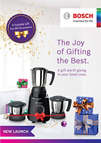 Bosch TrueMixx Black 500 Watt Joy Mixer Grinder, 3 Jars - MGM2133BIN