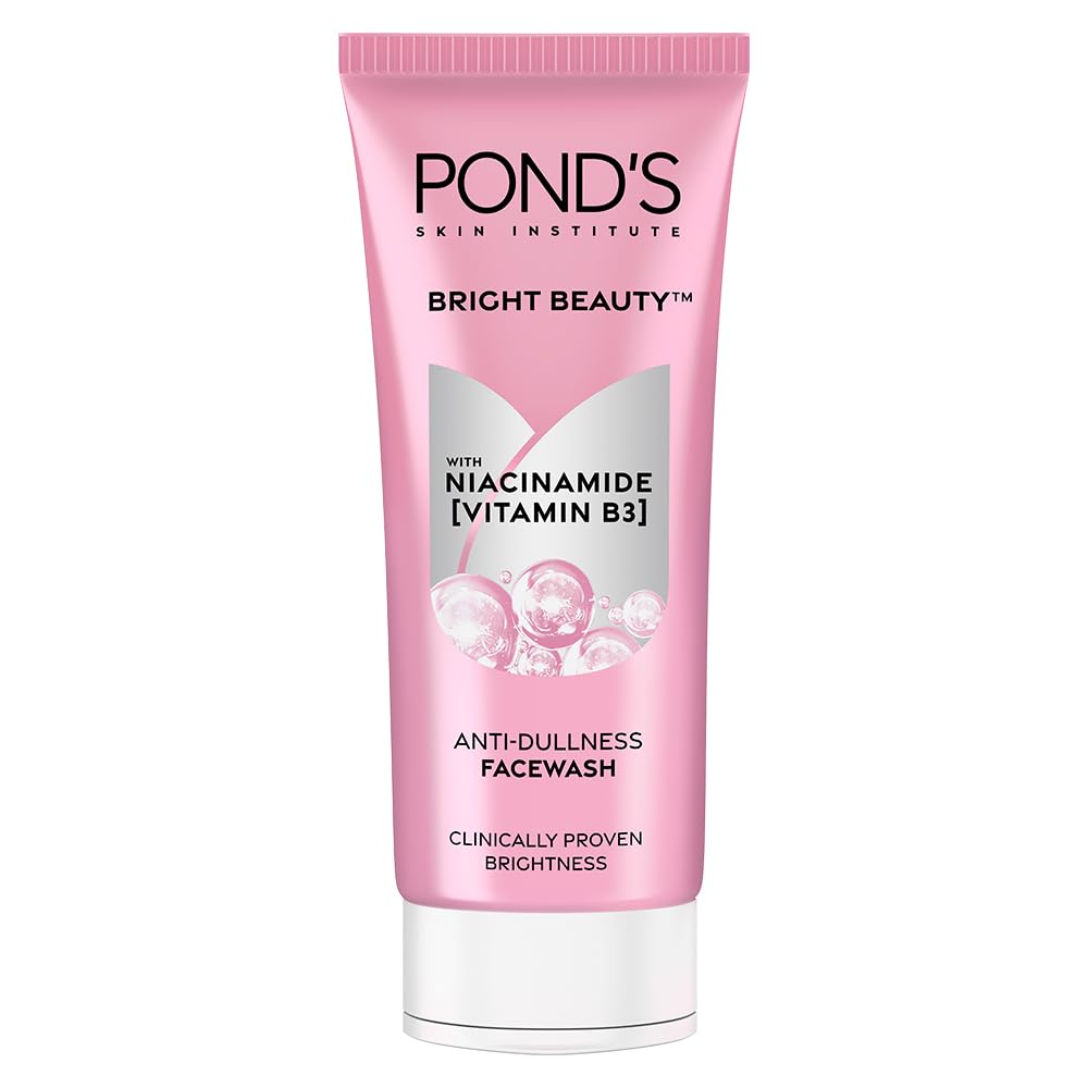 4x POND's Bright Beauty Anti-Dullness & Brightening Facewash With Niacinamide | For Glass-Skin Like Shine And With 4X Visibly Brighter Skin, 100Gm each - Pack of 4