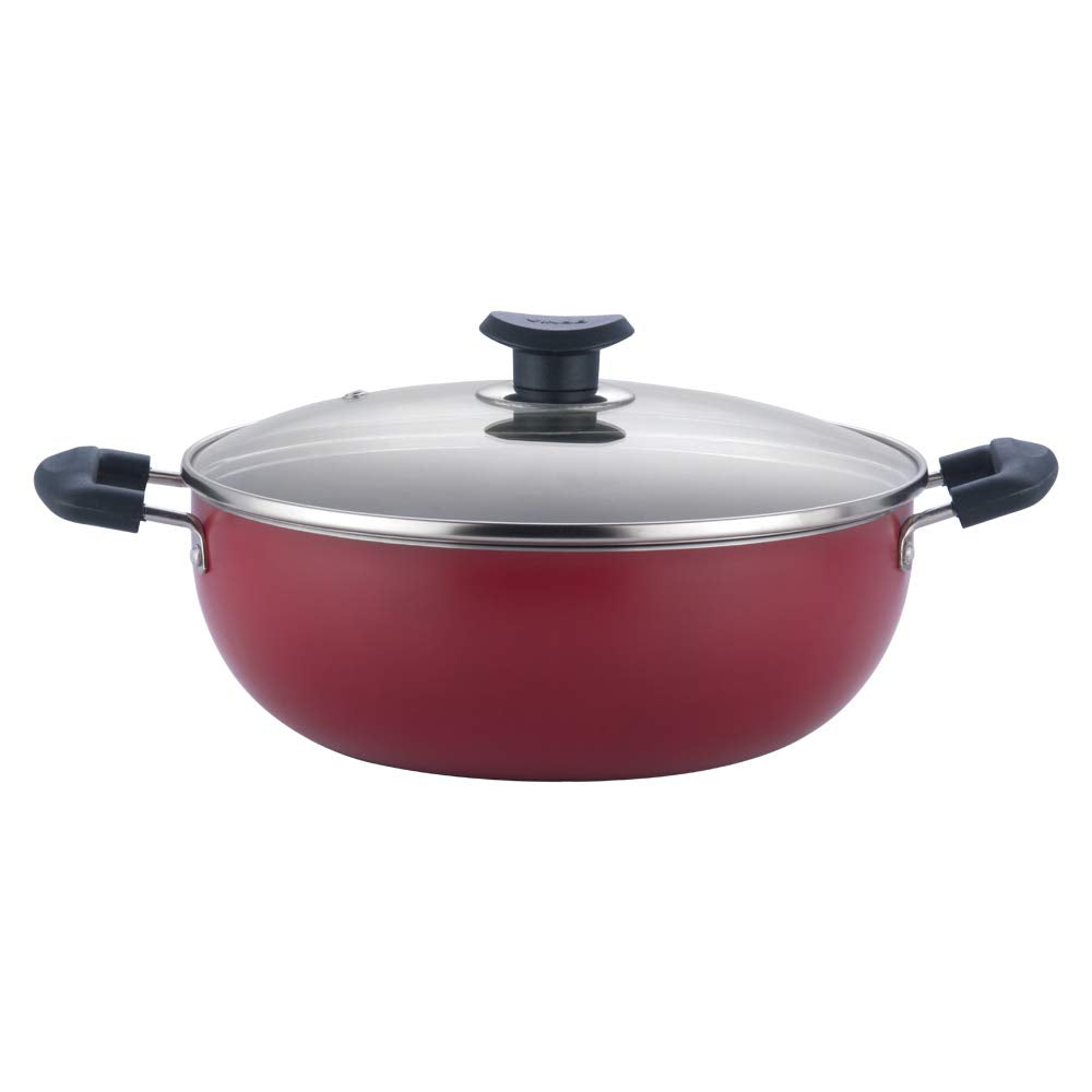 Vinod Cookware Zest Non-Stick Induction Friendly Deep Kadai with Lid, 4.1 Litres