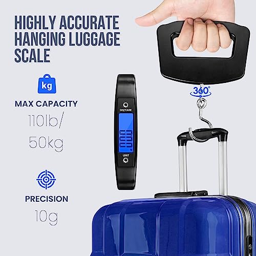 TRIDEO 15 YEARS WARRANTY Electronic Portable Digital LED Screen Luggage Weighing Scale|Baggage Weight Scale|with Hook for Travel, Fish Weighing, Black