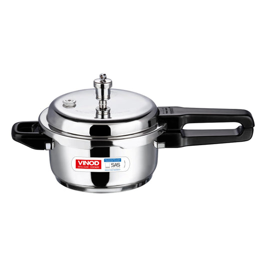 Vinod 18/8 Stainless Steel Pressure Cooker Outer Lid 3 Litre | Unique Sandwich Bottom Cooker | Induction and Gas Base | ISI and CE certified | 2 Years Warranty