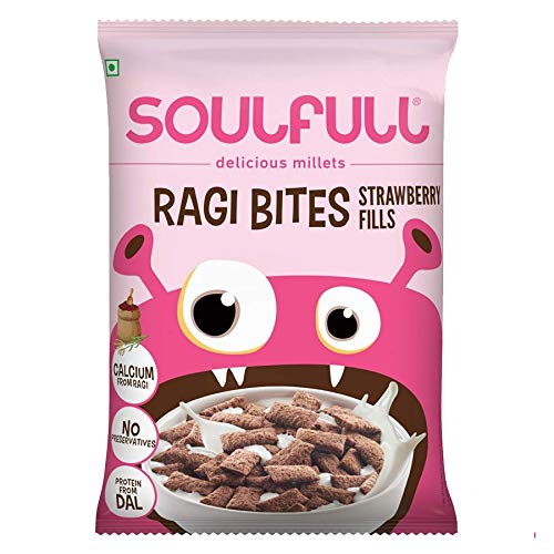 4x Tata Soulfull Ragi Bites Strawberry Fills, Pack of 4 (250g each)