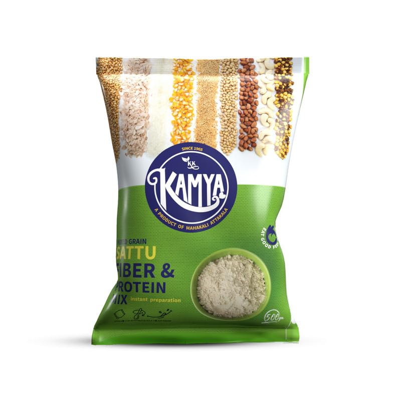 Kamya Mixed Grain Sattu | Natural Powder with High Protein and Fiber |100% Natural Nutrition | Cereals & Grains Sattu Drink (Pack of 1, 1Kg.)