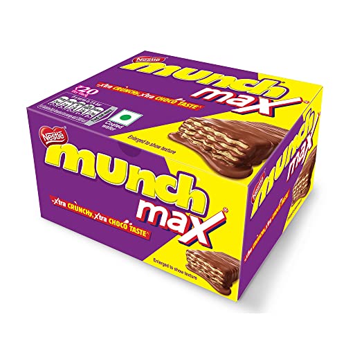 24x Nestle Munch Max Chocolate Coated Crunchy Wafer (24 Units, 42g each) Box