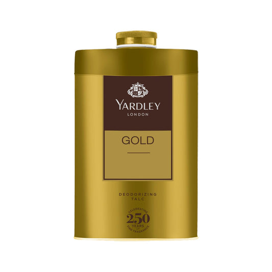 4x Yardley London Gold Deodorizing Talc| Fresh Woody Scent| Masculine Fragrance| Body Talc for Men| 250g - Pack of 4