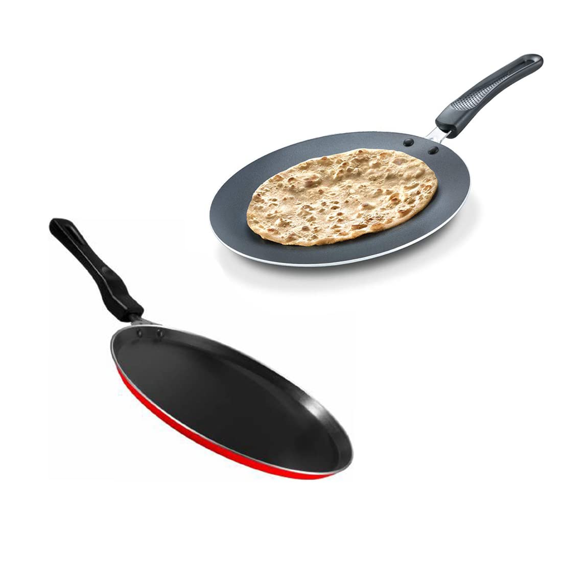 Xtend Supreme Nonstick Dosa Tawa and Concave Tawa(Roti Tawa) 2pcs Combo Set, 27.5 cm Diameter (Aluminium, Non-Stick) Gas Stove Compatible only