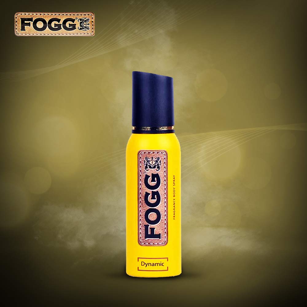 4x Fogg Dynamic No Gas Deodorant for Men, Long-Lasting Perfume Body Spray, 120 ml each - Pack of 4