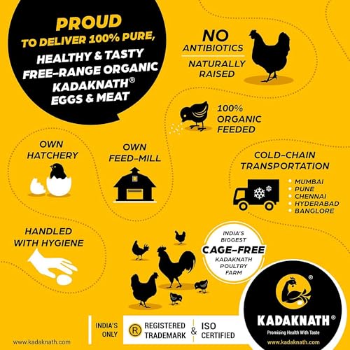 Kadaknath Low Cholesterol, Natura Eggs for Protein|Pack of 12