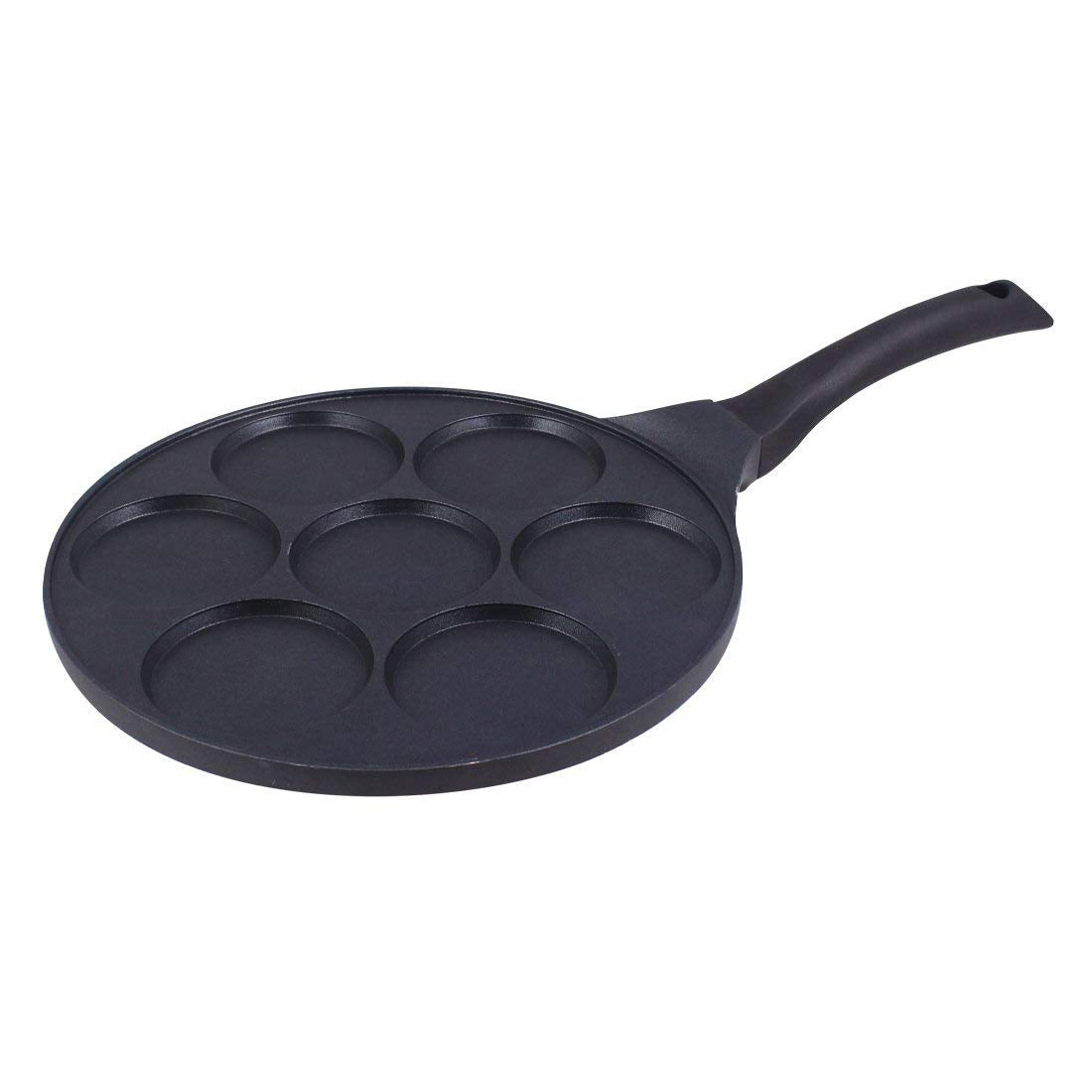 Wonderchef Inducta Multi Pan with 7 cavities | Healthy Non-stick | PFOA Free | Die-cast Body | Gas & Induction Friendly | Ideal For mini uttapams, round mini omelets, pancakes, perfect round shapes eggs, chillas, set dosas | 270 ml | 3mm Thick | 2 Year Wa