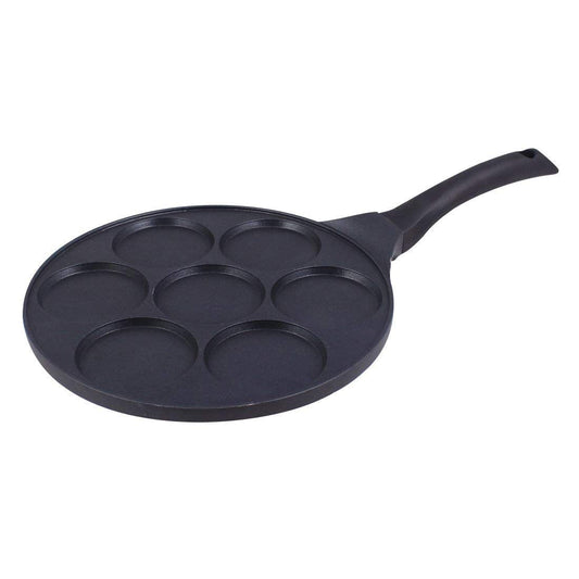 Wonderchef Inducta Multi Pan with 7 cavities | Healthy Non-stick | PFOA Free | Die-cast Body | Gas & Induction Friendly | Ideal For mini uttapams, round mini omelets, pancakes, perfect round shapes eggs, chillas, set dosas | 270 ml | 3mm Thick | 2 Year Wa