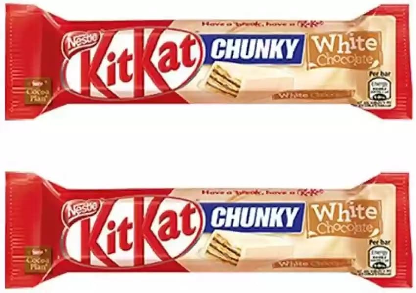24x Nestle KitKat Chunky White Chocolate With Crispy Wafer Fingers With Layer of Smooth White Chocolate 40g X 24 Pieces Box