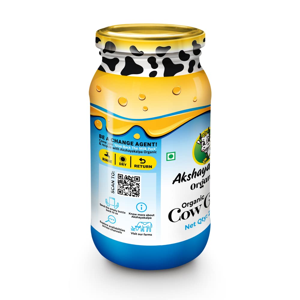 Akshayakalpa Organic Cow Ghee -195 ml – Pure organic ghee, traditionally-churned, chemical-free, granular ghee, nutritious by nature