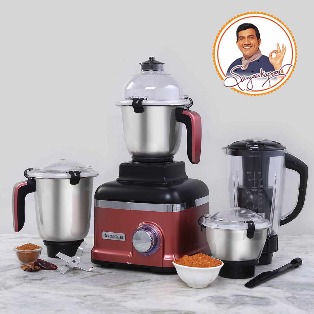 Wonderchef Renewed Sumo Mixer Grinder | 1000W | 3 Stainless Steel & 1 Fruit Filter Jar | Long Motor Life