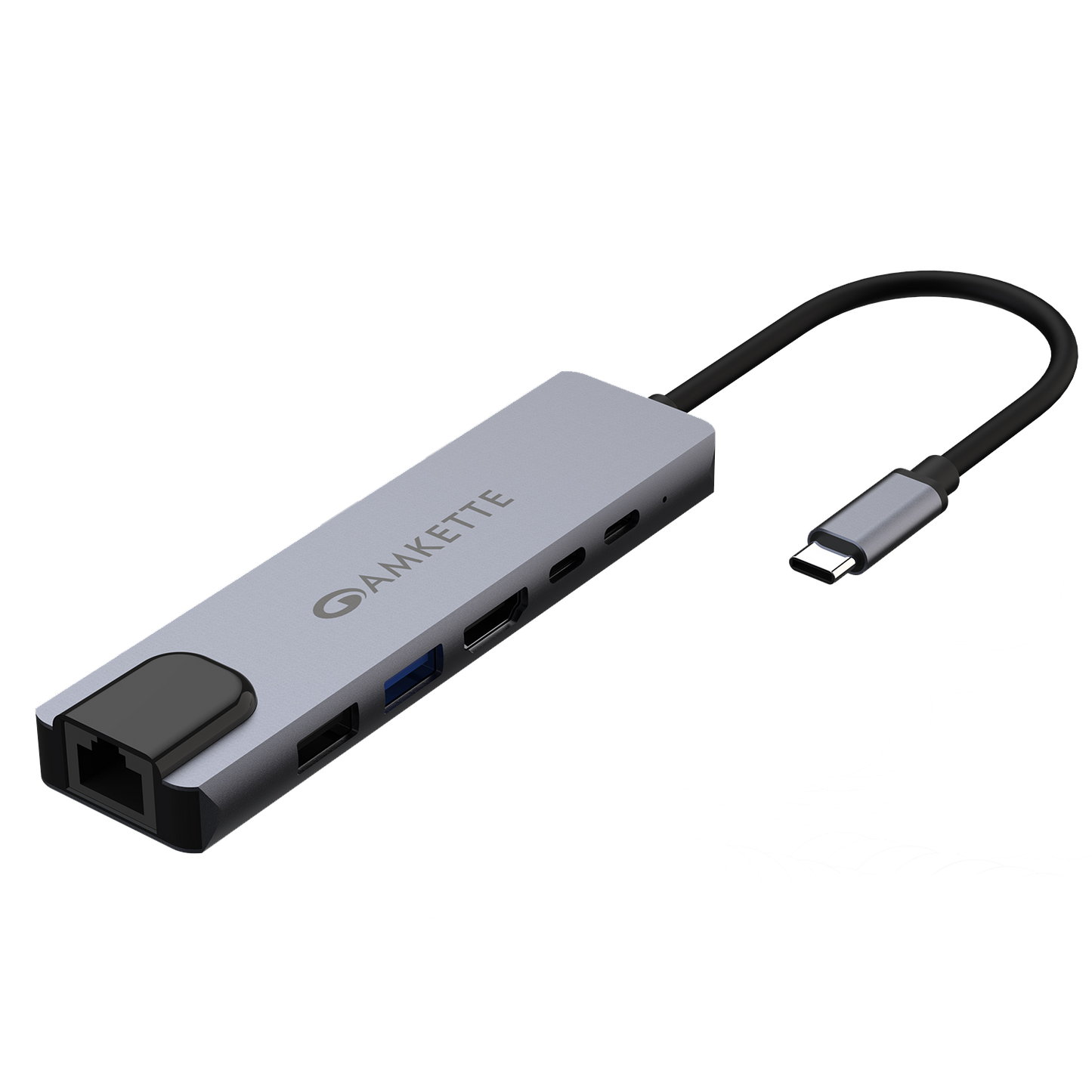 Type C 6 in 1 Ethernet USB Hub