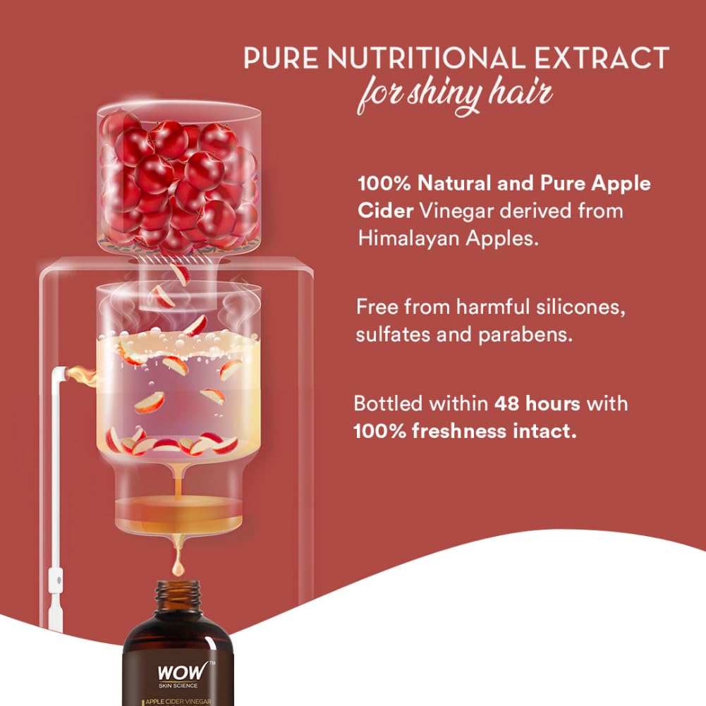 WOW Skin Science Apple Cider Vinegar Shampoo with DHT Blockers | Gentle & Natural Detox Formula that Helps Remove Buildup | For Men & Women 300ml