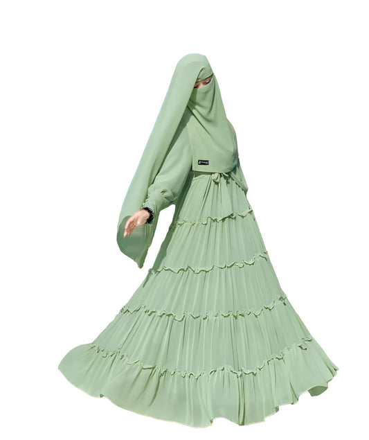 5 Chun Pista Green Burqa For women & Girls
